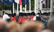 Throngs of crowds line The Mall in London for the State Funeral of Queen Elizabeth II at W...