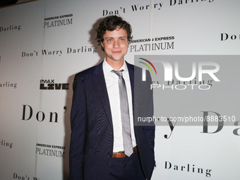 Douglas Smith at the "Don't Worry Darling" photo call at AMC Lincoln Square Theater on September 19, 2022 in New York City. (