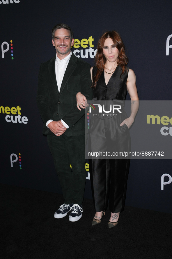 Evan Jonigkeit and Zosia Mamet at Peacock's "Meet Cute" New York Premiere on September 20, 2022 in New York City. 
