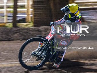 Tom Brennan  in action  for Belle Vue ATPI Aces during the SGB Premiership match between Sheffield Tigers and Belle Vue Aces at Owlerton Sta...