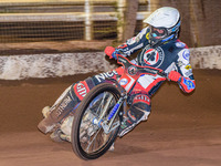 Matej Zagar in action  for Belle Vue ATPI Aces  during the SGB Premiership match between Sheffield Tigers and Belle Vue Aces at Owlerton Sta...