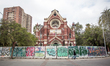 Santiago, Chile. September 23, 2022.-Carabineros church burned during the 2019 social rev...