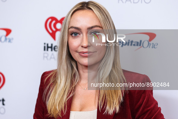 Brandi Cyrus poses in the press room at the 2022 iHeartRadio Music Festival - Night 1 held at the T-Mobile Arena on September 23, 2022 in La...