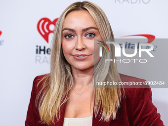 Brandi Cyrus poses in the press room at the 2022 iHeartRadio Music Festival - Night 1 held at the T-Mobile Arena on September 23, 2022 in La...