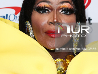 Coco Montrese poses in the press room at the 2022 iHeartRadio Music Festival - Night 1 held at the T-Mobile Arena on September 23, 2022 in L...