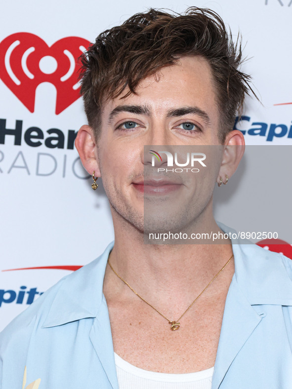 Kevin McHale poses in the press room at the 2022 iHeartRadio Music Festival - Night 1 held at the T-Mobile Arena on September 23, 2022 in La...
