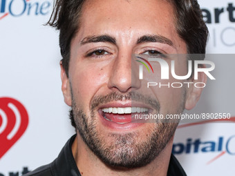 Jason Tartick poses in the press room at the 2022 iHeartRadio Music Festival - Night 1 held at the T-Mobile Arena on September 23, 2022 in L...