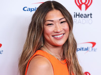 Jenna Ushkowitz poses in the press room at the 2022 iHeartRadio Music Festival - Night 1 held at the T-Mobile Arena on September 23, 2022 in...