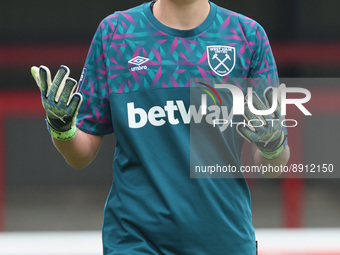DAGENHAM ENGLAND - SEPTEMBER  25 : Mackenzie Arnold of West Ham United WFC during Barclays Women's Super League match between West Ham Unite...