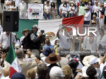  Activist Adrian LeBaron participates in the March for Peace and Unity of Mexico in Mexico City. The demonstrators reject the militarization...