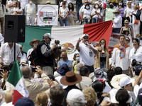  Activist Adrian LeBaron participates in the March for Peace and Unity of Mexico in Mexico City. The demonstrators reject the militarization...