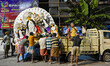 People are seen carrying idols of Goddess Durga to tempoirary place of worship called pand...