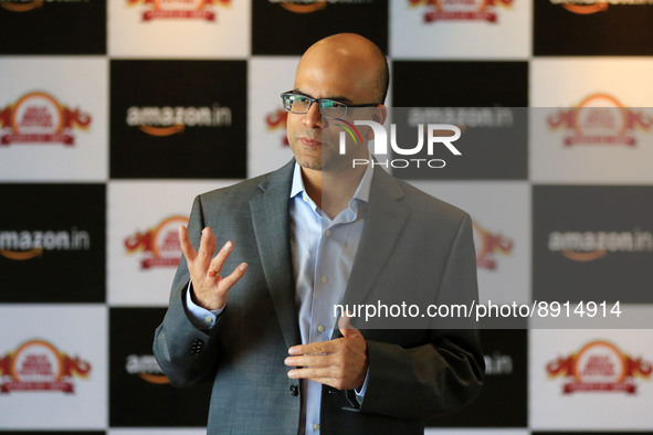 Amazon Fashion India, Director & Head Saurabh Srivastava addresses a press meet during the Amazon Fashion unveils 'River Season 3' in Jaipur...