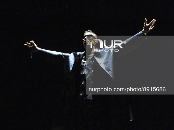 Marracash  during the Italian singer Music Concert Marracash "IN PERSONA TOUR" on September 25, 2022 at the Arena in Verona, Italy 