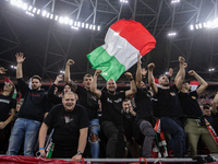 Hungarian fans before the UEFA Nations League A3 match at Puskás Aréna on Sept 26, 2022 in Budapest, Hungary. (