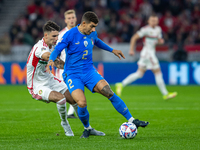 Giovanni Di Lorenzo of Italy competes for the ball with Dominik Szoboszlai of Hungary during the UEFA Nations League A3 match at Puskás Arén...