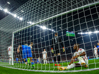 Loic Négo of Hungary relises the second goal during the UEFA Nations League A3 match at Puskás Aréna on Sept 26, 2022 in Budapest, Hungary....