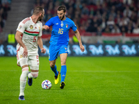 Bryan Cristante of Italy competes for the ball during the UEFA Nations League A3 match at Puskás Aréna on Sept 26, 2022 in Budapest, Hungary...