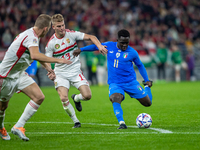 Wilfried Gnonto of Italy competes for the ball during the UEFA Nations League A3 match at Puskás Aréna on Sept 26, 2022 in Budapest, Hungary...