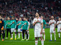 Adam Szalai and Team Hungary thanks for the cheering after the UEFA Nations League A3 match at Puskás Aréna on Sept 26, 2022 in Budapest, Hu...