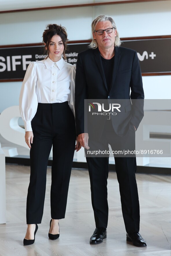 Ana de Armas together with the director, Andrew Dominik, present 'Blonde' at the 70th edition of the San Sebastian International Film Festiv...