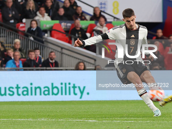 LONDON ENGLAND - SEPTEMBER 26 : Kai Havertz (Chelsea) of Germany scores during UEFA Nations League - Group A3 match between England against...