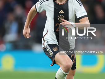 LONDON ENGLAND - SEPTEMBER 26 : Nico Schlotterbeck of Germany during UEFA Nations League - Group A3 match between England against Germany at...