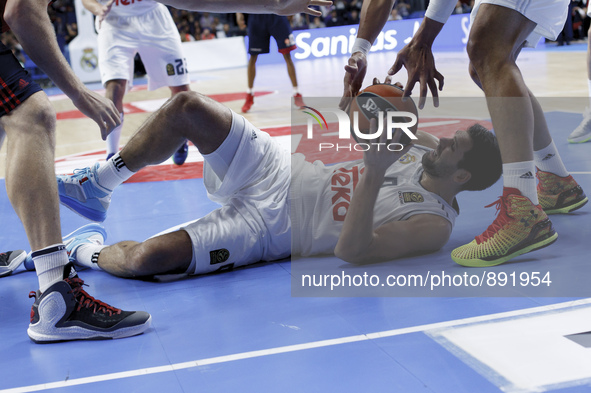 SPAIN, Madrid: Real Madrid's Spanish player Felipe Reyes during during the Turkish Airlines Euroleague 2015/16 match between Real Madrid and...