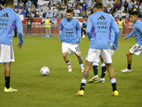 Lionel Messi #10 of Argentina warms up before the friendly match against Jamaica at Red Bull Arena on September 27, 2022 in Harrison, New J...