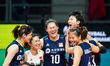 Yunlu Wang, Linyu Diao, Yingying Li, Xiangyu Gong, Yuanyuan Wang of China during the FIVB...