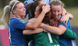 Durham Women celebrate after winning the penalty shootout during the FA Women's Continenta...