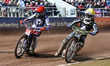 Matej Zagar of Belle Vue ‘ATPI’ Aces leads Paul Starke (Reserve) of Ipswich 'TruMix, Witch...