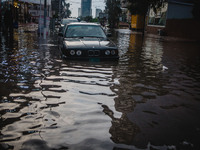 Fast flooding in Erbil, norther Iraq, on November 8, 2015. (