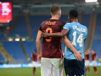 Keita Balde and Edin Dzeko during the Italian Serie A football match A.S. Roma vs S.S. Lazio at the Olympic Stadium in Rome, on november 08,...