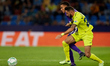 Jose Luis Morales (R) of Villarreal CF competes for the ball with Manuel Polster of FK Aus...