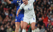 R Lindsey Horan(Lyon)of USA and \  Millie Bright(Chelsea) of England Women  during Women's...