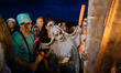 People walk through the streets of Sitges dressed as zombies during the Sitges Zombie Walk...