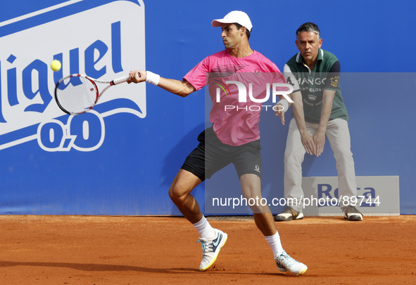 BARCELONA-SPAIN -24 April: Giraldo in the  match between Giraldo and D. Thiem, for the 1/8 final of the Barcelona Open Banc Sabadell, 62 Tro...