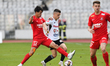 Sota Mino (L) and Florian Haita (R) in action during the game Universitatea Cluj v FC Herm...