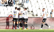 Players of Universitatea Cluj celebrating after scored a goal during the game Universitate...