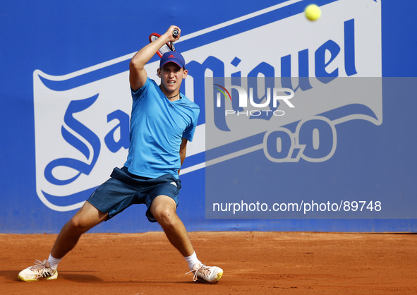 BARCELONA-SPAIN -24 April: Thiem in the match between Giraldo and D. Thiem, for the 1/8 final of the Barcelona Open Banc Sabadell, 62 Trofeo...