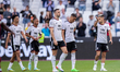 Fulham squad walks on during the Premier League match between West Ham United and Fulham a...