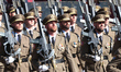 Troops march during a military parade on the national holiday known as "Dia de la Hispanid...