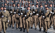 Troops march during a military parade on the national holiday known as "Dia de la Hispanid...