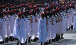 Troops march during a military parade on the national holiday known as "Dia de la Hispanid...