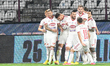 Players of Sepsi OSK celebrating during Romania Superliga 1: CFR Cluj vs Sepsi OSK, disput...