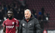 Nana Boateng and Dan Petrescu after Romania Superliga 1: CFR Cluj vs Sepsi OSK, disputed o...