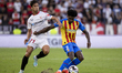 Thierry Correia of Valencia CF in action during the La Liga Santader match between Sevilla...