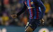 Alejandro Balde left-back of Barcelona and Spain runs with the ball during the La Liga San...