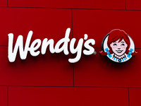 Wendy's logo sign is seen in New York, United States, on October 26, 2022. (